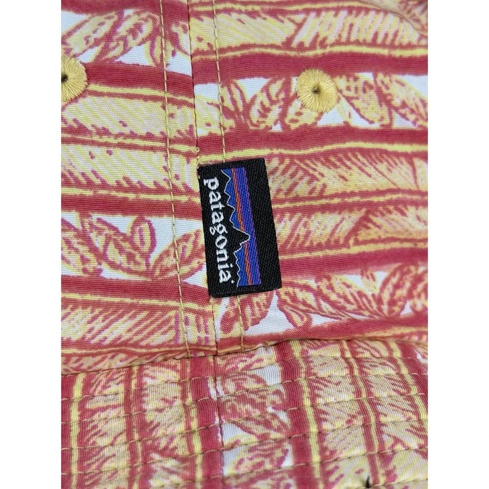 Patagonia Girls' Sun Hat Size Large Pink Tropical Print Outdoor Bucket Hat